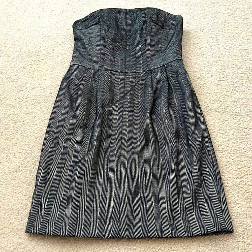 Express Design Herringbone Strapless Dress